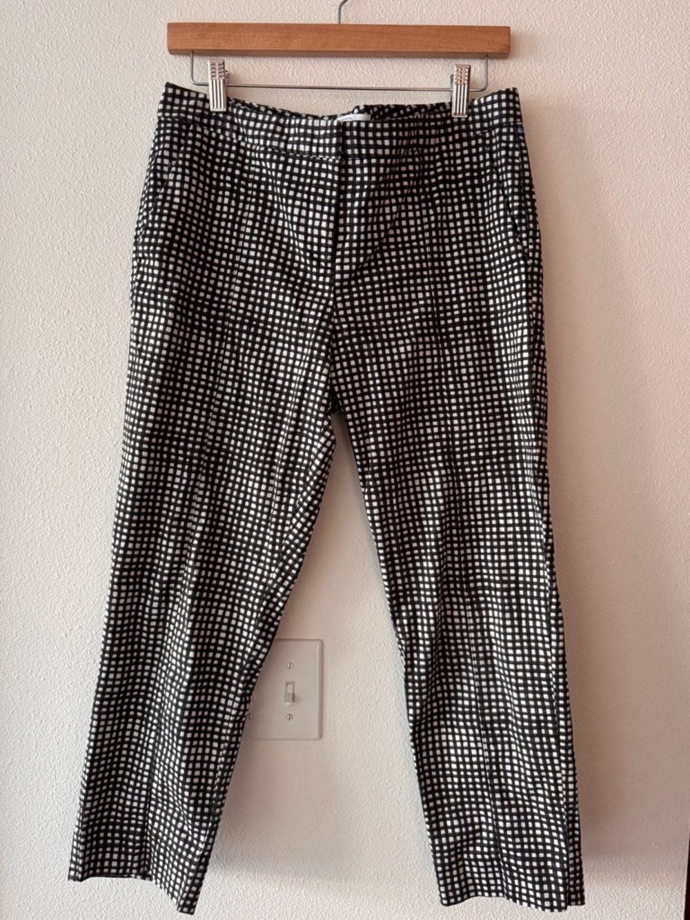Gingham Black and White Capri Pants